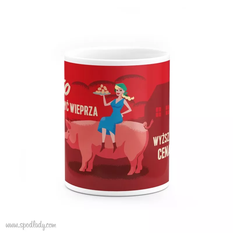 Kubek "Warto dłużej tuczyć wieprza"