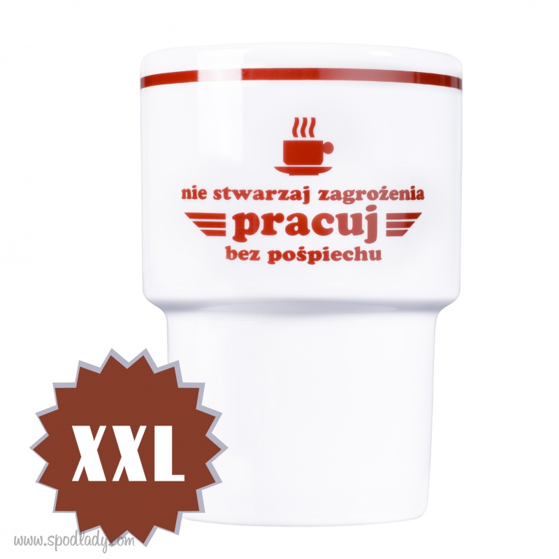 Kubek barowy XXL "Pracuj bez popiechu"