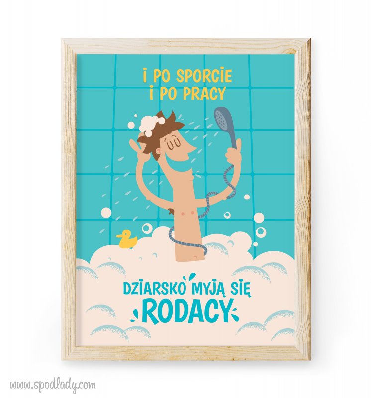 Plakat "I po sporcie, i po pracy, dziarsko myj si rodacy"