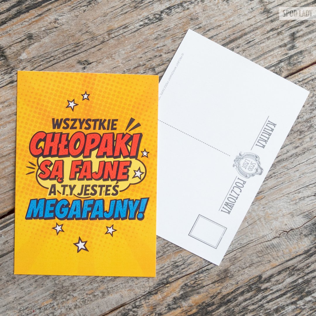 Pocztwka dla megafajnego chopaka