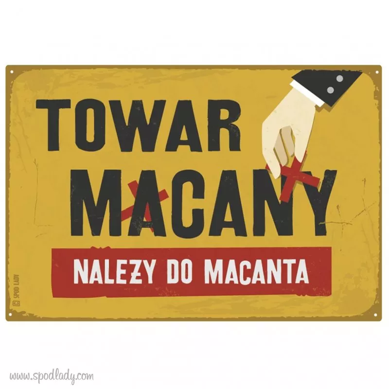 Tablica "Towar macany"