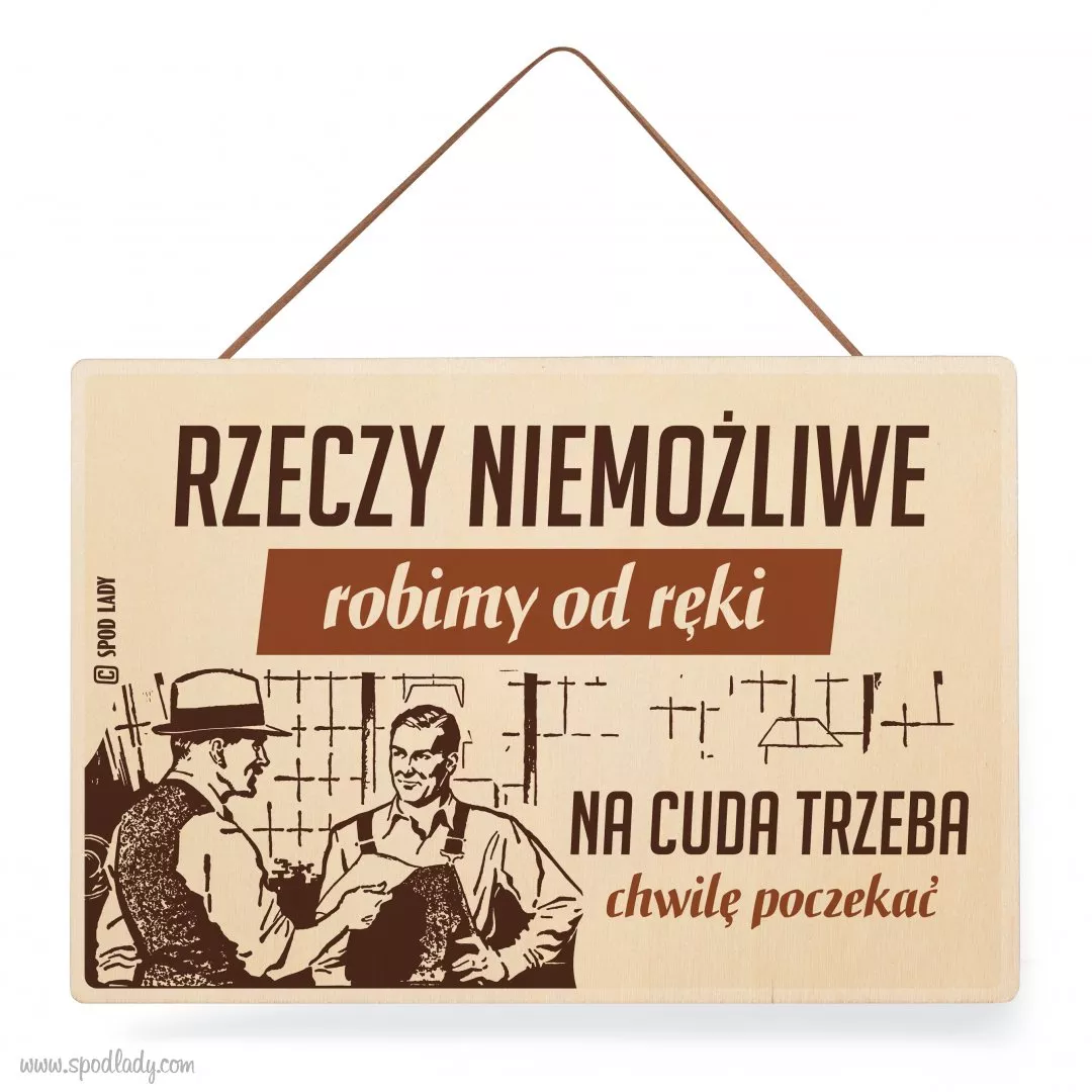 Tabliczka drewniana "Rzeczy niemoliwe" 