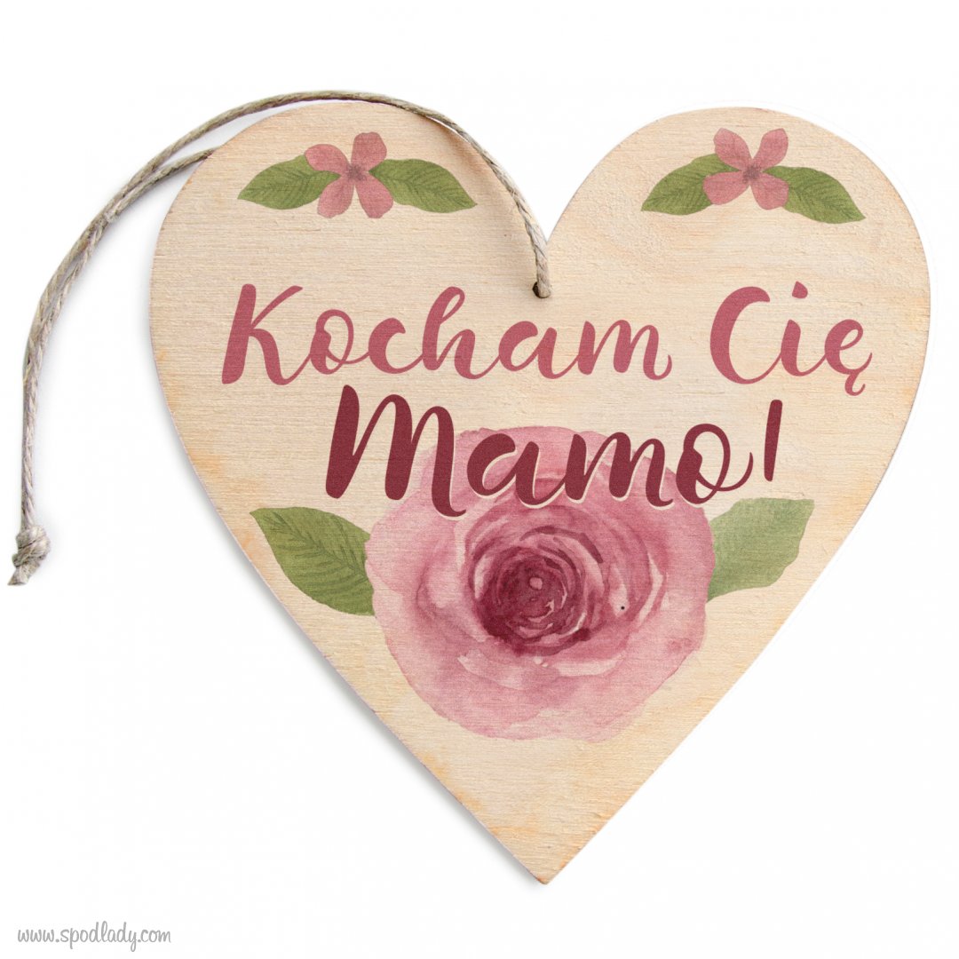 Zawieszka drewniana "Kocham Ci mamo"