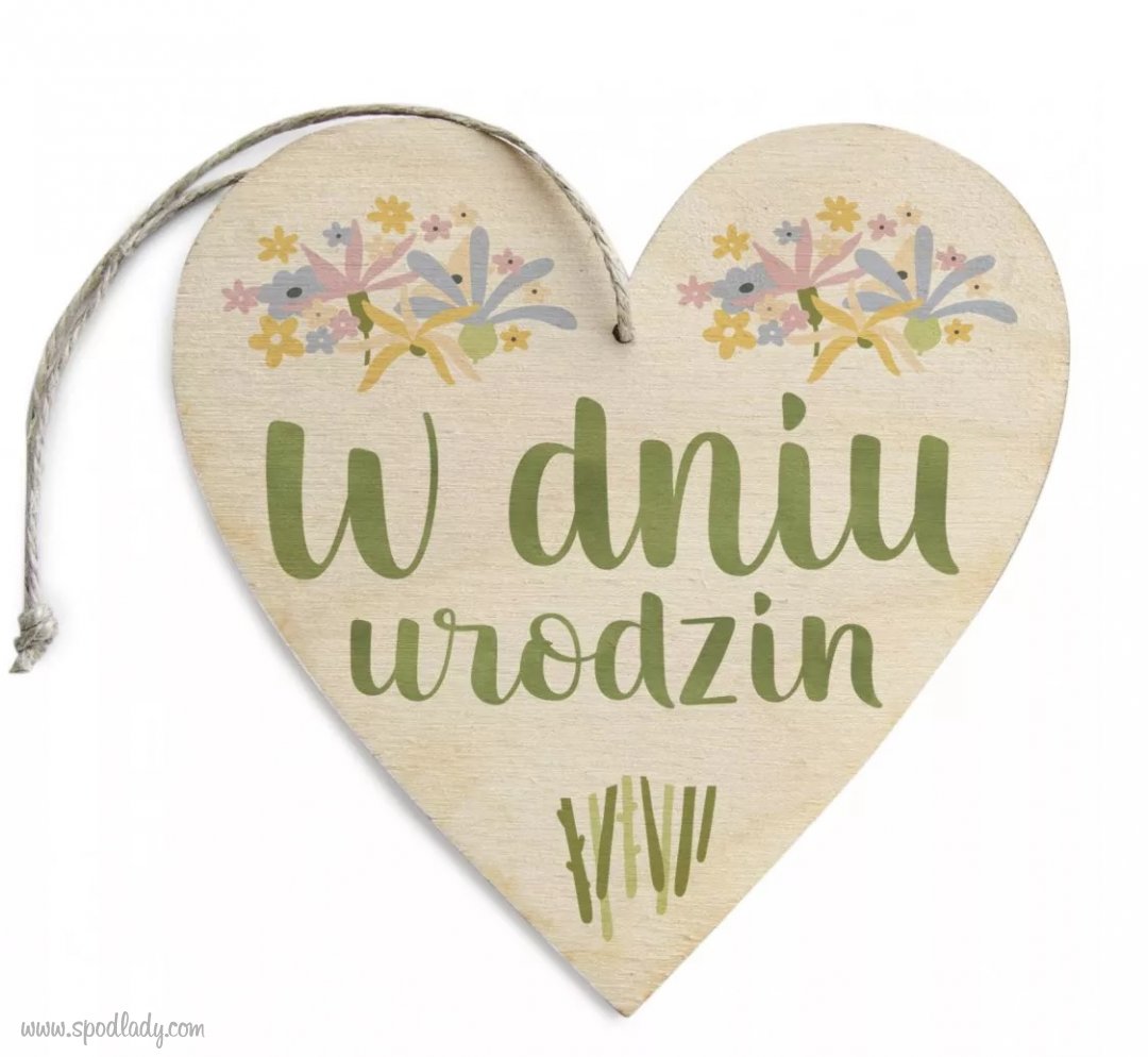 Zawieszka drewniana "W dniu urodzin"