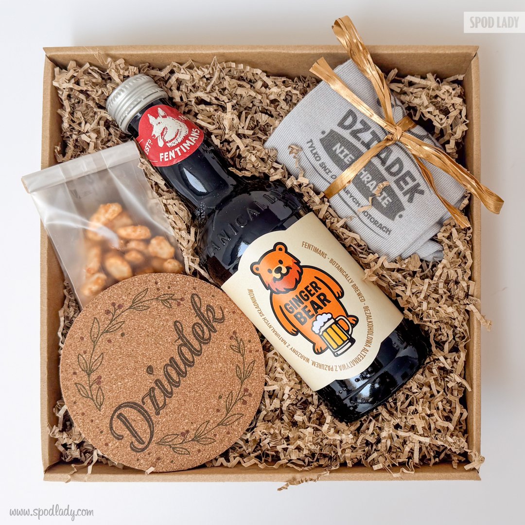 Zestaw "Odpoczynek dziadka" ze skarpetkami i Ginger Beer