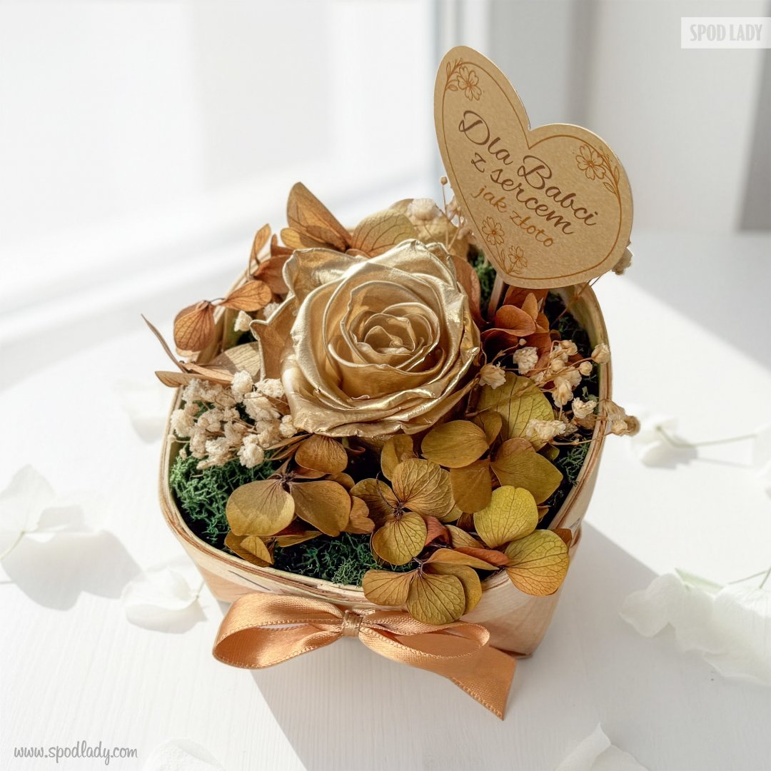 Wieczna z�ota r�a dla Babci o z�otym sercu