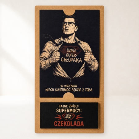  Poczt�wka "Dzie� SuperCh�opaka" z czekoladk�