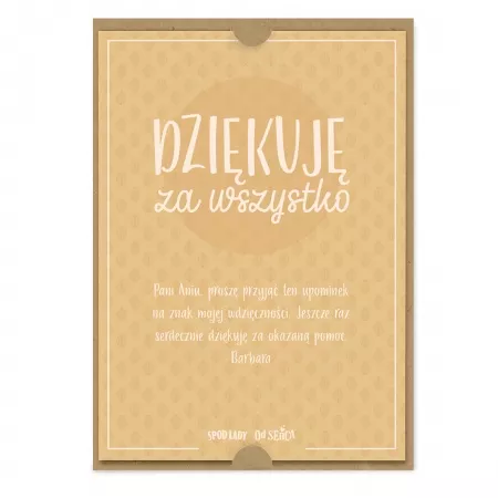 Kartka z dedykacj� "Dzi�kuj�"