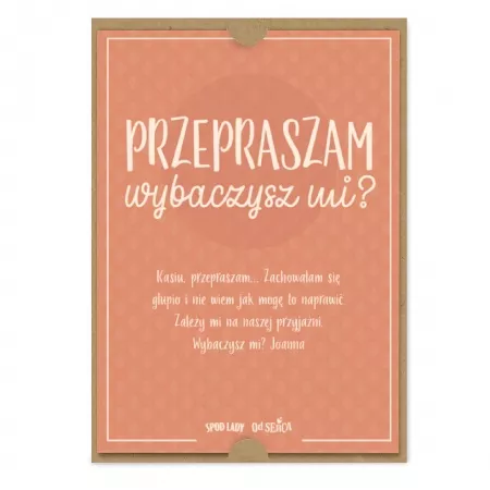 Kartka z dedykacj� "Przepraszam"