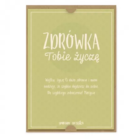 Kartka z dedykacj� "Zdr�wka �ycz�"