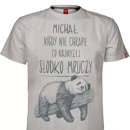 Koszulka m�ska z imieniem "Nie chrapie, s�odko mruczy" 