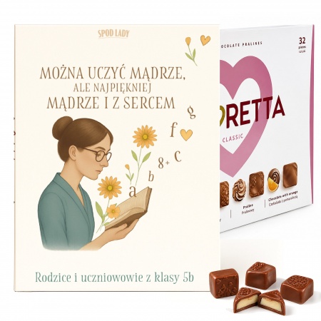 Personalizowana bombonierka "Mo�na uczy� m�drze i z sercem"