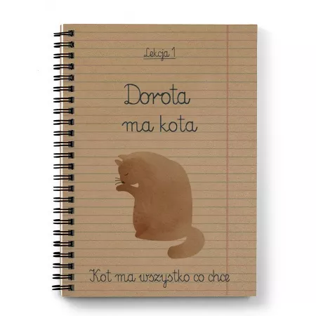 Personalizowany notes "Ala ma kota"