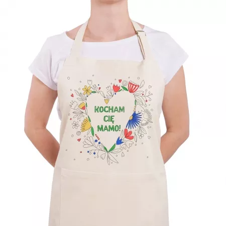 Fartuch "Kocham ci� mamo" - Serce do kolorowania
