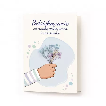 Kartka z naturaln� gips�wk� "Podzi�kowanie dla Nauczyciela"