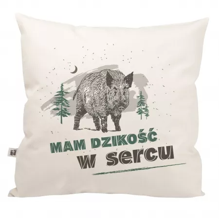 Poduszka " Mam dziko�� w sercu" z dzikiem
