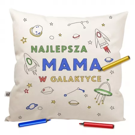 Poduszka "Najlepsza mama w galaktyce" do kolorowania