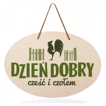 Tabliczka drewniana "Dzie� dobry"