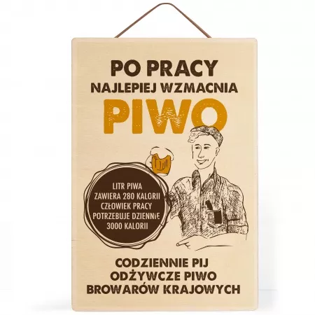 Tabliczka drewniana "Od�ywcze piwo" 