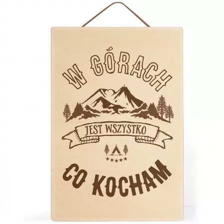 Tabliczka drewniana "W g�rach"