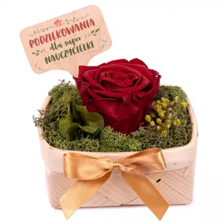 Naturalna, wieczna r�a w prezencie dla nauczycielki