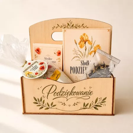 Zestaw s�odko�ci w koszyczku Podzi�kowanie 