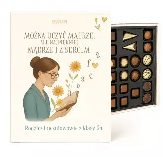 Personalizowana bombonierka "Można uczyć mądrze i z sercem"