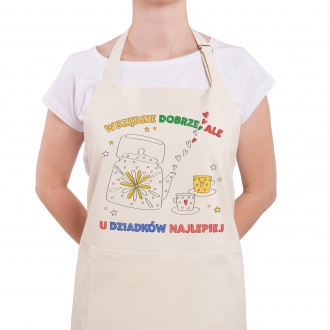 Fartuch "Wsz�dzie dobrze, ale u dziadk�w najlepiej" do kolorowania